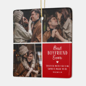 Ornement En Céramique Meilleur 'Boyfriend' Ever 3 Photo Collage (Gauche)