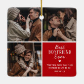 Ornement En Céramique Meilleur 'Boyfriend' Ever 3 Photo Collage (Dos)