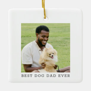 Ornement En Céramique Meilleur Papa de Chien Photo Simple Noël Personnal