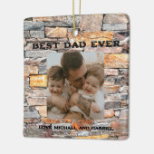 Ornement En Céramique Meilleur papa Jamais Flagstone en pierre affaissée (Gauche)