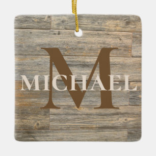 Ornement En Céramique Meilleur papa jamais Perdu rustique grain de bois