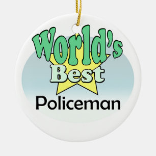 Ornement En Céramique Meilleur Policier du Monde