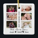 Ornement En Céramique Meilleure grand-mère toujours personnalisée Photos<br><div class="desc">Cet ornement a un modèle de collage facile où vous pouvez télécharger vos 6 photos préférées de grand-mère et petits-enfants. Ce sera le cadeau parfait pour montrer votre amour pour votre grand-mère. Vous pouvez offrir à Noël et à toute autre occasion pour express votre amour à votre nana.</div>