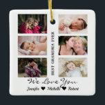 Ornement En Céramique Meilleure grand-mère toujours personnalisée Photos<br><div class="desc">Cet ornement a un modèle de collage facile où vous pouvez télécharger vos 6 photos préférées de grand-mère et petits-enfants. Ce sera le cadeau parfait pour montrer votre amour pour votre grand-mère. Vous pouvez offrir à Noël et à toute autre occasion pour express votre amour à votre nana.</div>