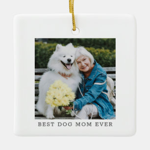 Ornement En Céramique Meilleure Maman de Chien Photo Simple Noël Personn