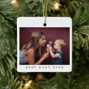 Ornement En Céramique Meilleure Tante Jamais Cadeau de Noël avec Photo P