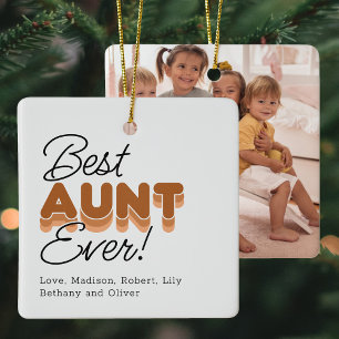 Ornement En Céramique Meilleure Tante Photo Noël