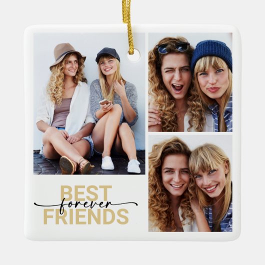 Ornement En Céramique Meilleurs amis pour toujours garde photo (Devant)