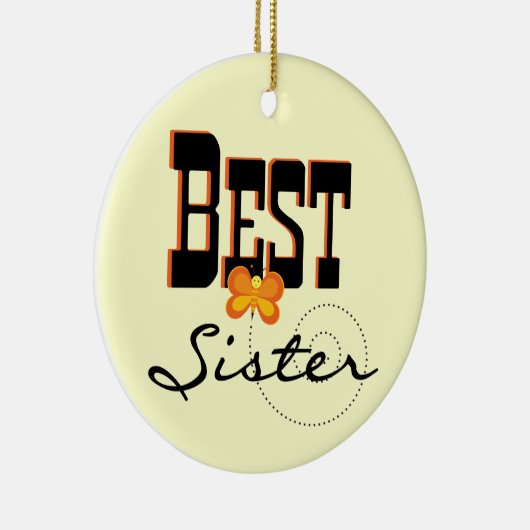 Ornement En Céramique Meilleurs cadeaux de papillon soeur (Droite)