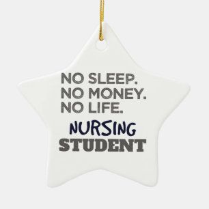 Ornement En Céramique Mème de l'école infirmière Pas d'argent du sommeil