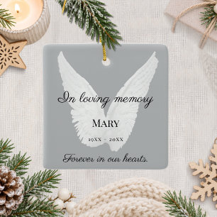 Ornement En Céramique Mémoire ailes d'ange blanc amour mémoire