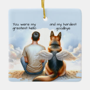 Ornement En Céramique Mémorial Ado pour les chiens et les garçons