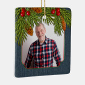 Ornement En Céramique Mémorial aux pins de Denim bleu Boughs Noël (Droite)