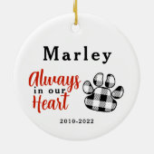 Ornement en céramique Mémorial de chien (Dos)
