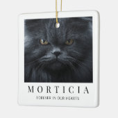 Ornement En Céramique Mémorial de photo de chat moderne minimaliste élég (Gauche)