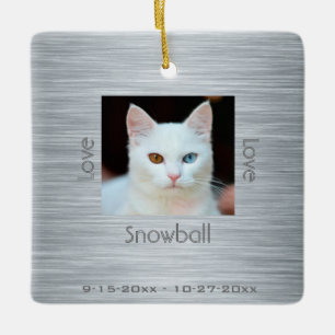 Ornement En Céramique Mémorial des chats moderne Noël d'amour