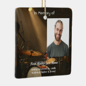 Ornement En Céramique Memorial Keepsake Drummer Drums Band  (Droite)