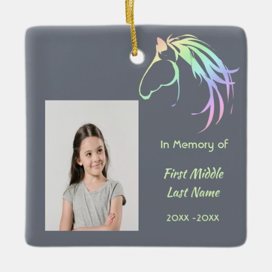 Ornement En Céramique Memorial Keepsake Pastel Horse Art (Devant)