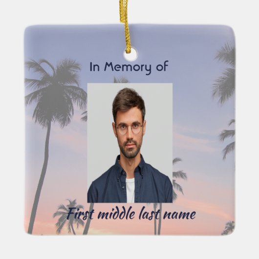 Ornement En Céramique Memorial Keepsake Tropical Beach Ceramic (Devant)