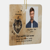 Ornement En Céramique Memorial Keepsake Wolf Wolves Animal (Droite)