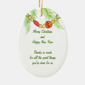 Ornement En Céramique Merci de Noël (Dos)