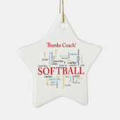 Ornement En Céramique Merci Les Mots De L'Entraîneur Softball Du Groupe, (Droite)