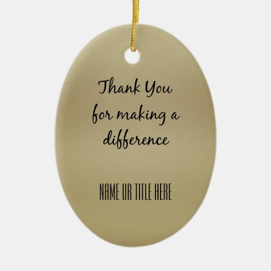 Ornement En Céramique Merci pour faire une différence (Devant)