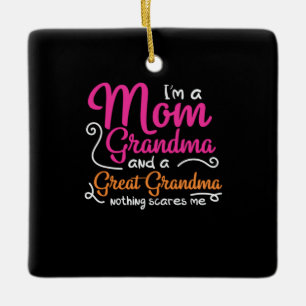 Ornement En Céramique Mère Art une maman et une arrière-grand-mère