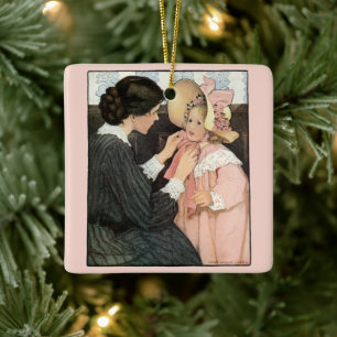 Ornement En Céramique Mère et enfant vintage par Jessie Willcox Smith