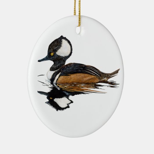 Ornement en céramique Merganser à capuche (Droite)