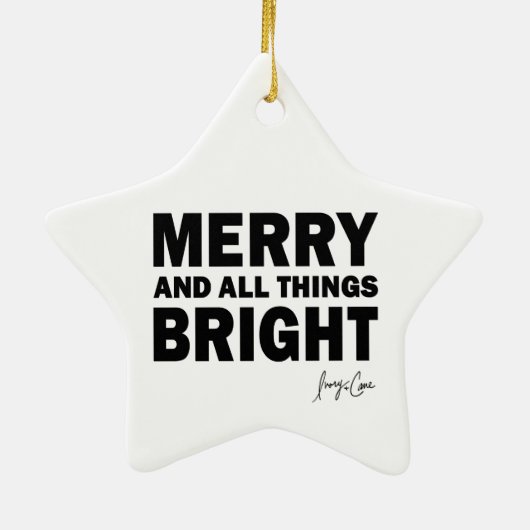 Ornement En Céramique Merry and All Things Bright Christmas Star (Dos)