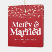 Ornement En Céramique Merry and married wedding Christmas Twinkle light  (Gauche)