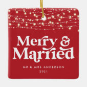 Ornement En Céramique Merry and married wedding Christmas Twinkle light  (Devant)