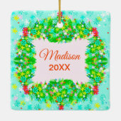 Ornement En Céramique Merry & Bright Wreath (Dos)