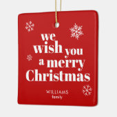 Ornement En Céramique Merry Christmas (Gauche)