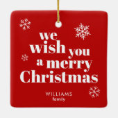 Ornement En Céramique Merry Christmas (Dos)
