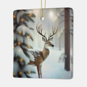 Ornement En Céramique Merry Christmas Deer (Gauche)