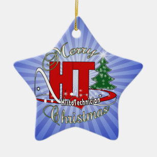 ORNEMENT EN CÉRAMIQUE MERRY CHRISTMAS HT HISTOTECHNICIEN