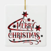 Ornement En Céramique Merry Christmas Snowflakes (Dos)