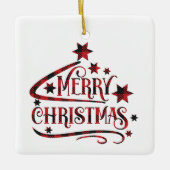 Ornement En Céramique Merry Christmas Snowflakes (Devant)