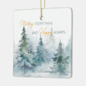 Ornement En Céramique Merry Everything Happy Always Winter Trees (Gauche)