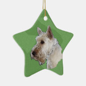 Ornement En Céramique Merry Xmas Scottish Terrier (Wheaten) (Droite)