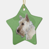 Ornement En Céramique Merry Xmas Scottish Terrier (Wheaten) (Gauche)