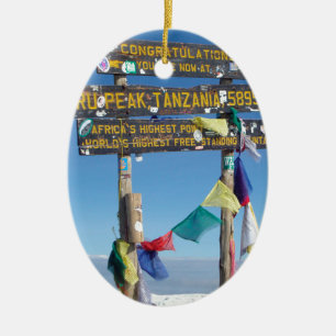 Ornement En Céramique Message sur le Sommet du Kilimandjaro kenya