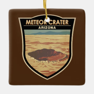 Ornement En Céramique Meteor Crater Arizona Travel Art Vintage