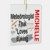 Ornement En Céramique Météorologue aime cuisiner sur mesure (Droite)