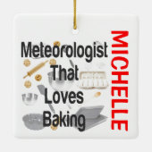 Ornement En Céramique Météorologue aime cuisiner sur mesure (Dos)