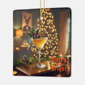 Ornement En Céramique Mi-Siècle Noël Joyeux & Cocktail lumineux (Gauche)