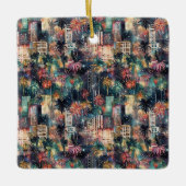 Ornement En Céramique Miami à Noël & Nouvel An en aquarelles (Devant)