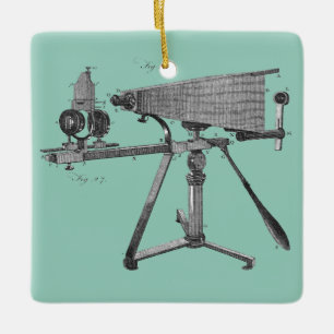 Ornement En Céramique Microscope du XVIIIe siècle Antique Science INSTRU